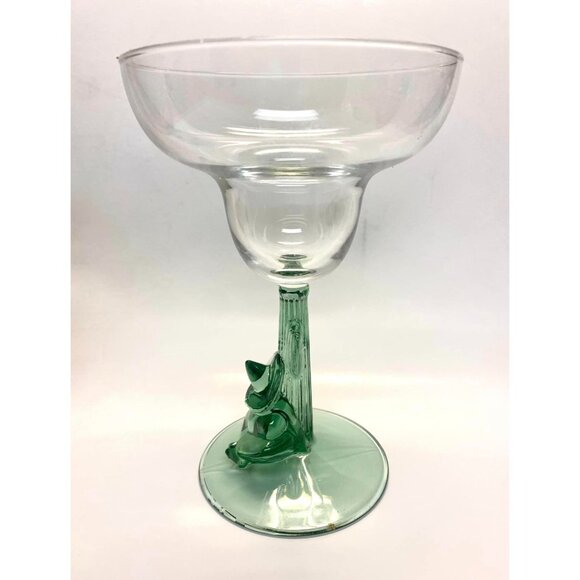 Siestaby CRISTAL D'ARQUES-DURAND Margarita Glass Green Cactus & Sombrero Figuri - Picture 1 of 4